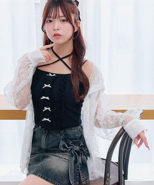 OLIVE des OLIVE(オリーブデオリーブ)の「フードBigシャツ(シャツ/ブラウス・レディース・ネイビー/サックスブルー/アイボリー/オフホワイト・FREE)」の17枚目の写真