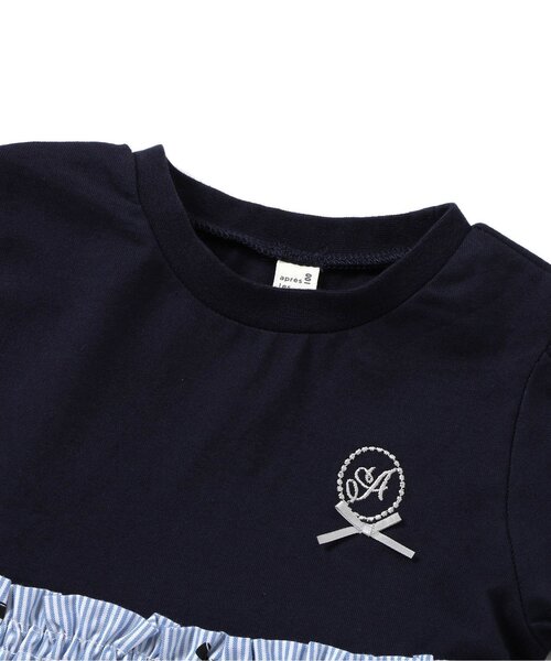 apres les cours(アプレレクール)の「3柄スカラップドッキングワンピース(ワンピース・キッズ・その他3/ストライプ/チェック・140/130/120/110/100/90/80)」の10枚目の写真