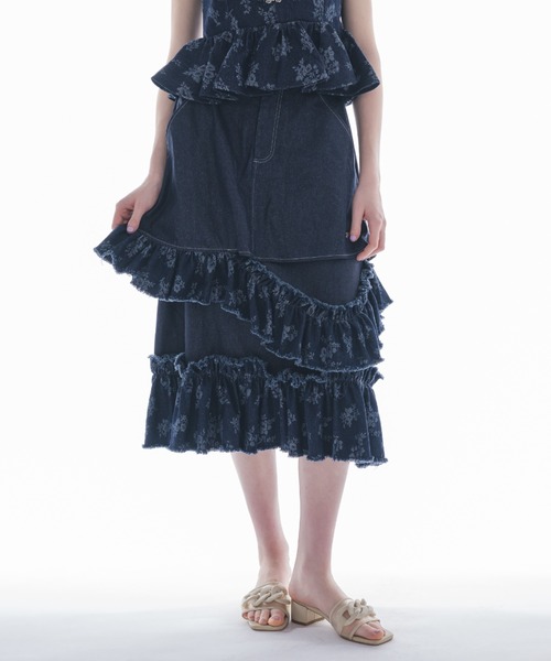 【ERDEM】花柄デニムミディスカート 楽天市場】花柄 レーススカート スカート レディース ボトムス