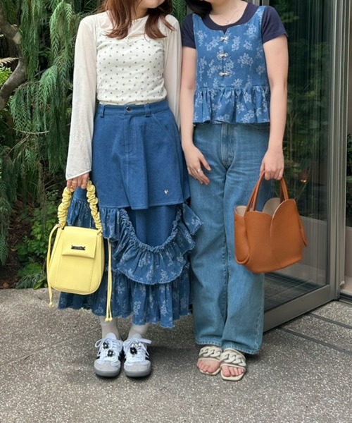 idem イデム　damage frill denim skirt damage frill denim skirt – idem