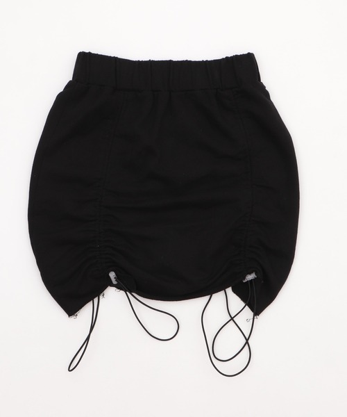 Figments（フィグメンツ）の「ドロストギャザーミニスカート（スカート・レディース・ブラック/グレー・FREE）」の3枚目の写真