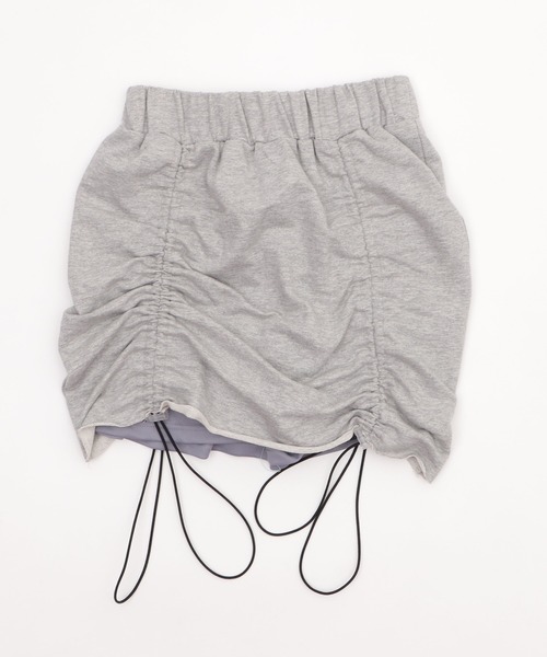 Figments（フィグメンツ）の「ドロストギャザーミニスカート（スカート・レディース・ブラック/グレー・FREE）」の7枚目の写真