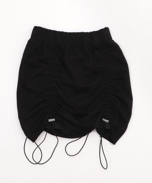 Figments（フィグメンツ）の「ドロストギャザーミニスカート（スカート・レディース・ブラック/グレー・FREE）」の8枚目の写真