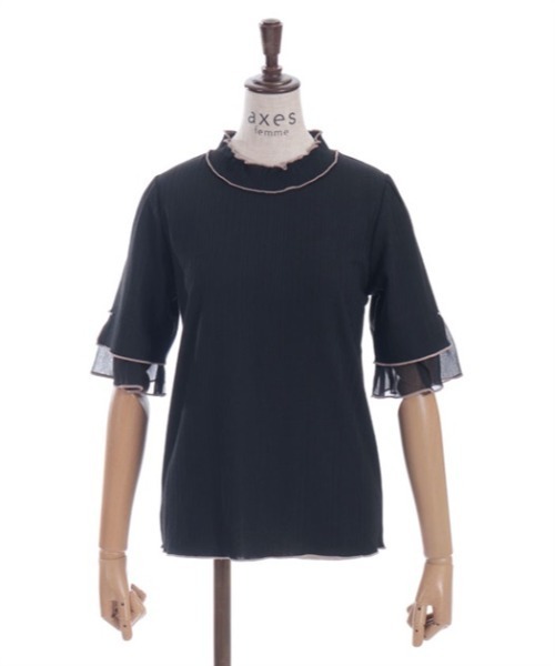 axes femme（アクシーズファム）の「楊柳シフォン袖メロープルオーバー（Tシャツ/カットソー・レディース・ブラック/ホワイト/レッド/ミント・FREE）」の19枚目の写真