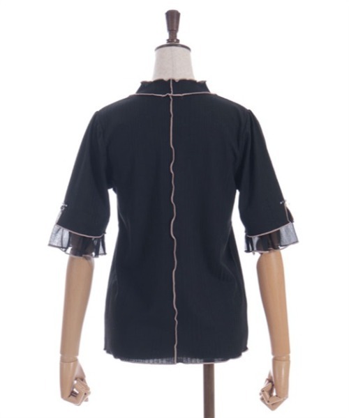 axes femme（アクシーズファム）の「楊柳シフォン袖メロープルオーバー（Tシャツ/カットソー・レディース・ブラック/ホワイト/レッド/ミント・FREE）」の17枚目の写真