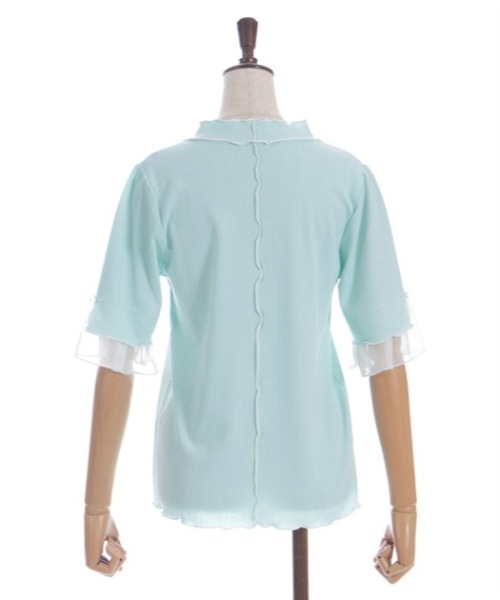 axes femme（アクシーズファム）の「楊柳シフォン袖メロープルオーバー（Tシャツ/カットソー・レディース・ブラック/ホワイト/レッド/ミント・FREE）」の10枚目の写真