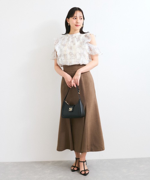 VIS(ビス)の「【洗える】2WAYショルダーシアーチェックブラウス(シャツ/ブラウス・レディース・ピンク系その他2/ネイビー/ベージュ系その他・FREE)」の4枚目の写真