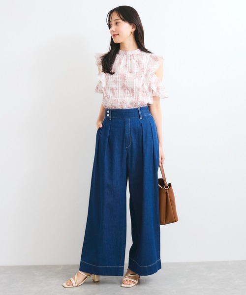 VIS(ビス)の「【洗える】2WAYショルダーシアーチェックブラウス(シャツ/ブラウス・レディース・ピンク系その他2/ネイビー/ベージュ系その他・FREE)」の14枚目の写真