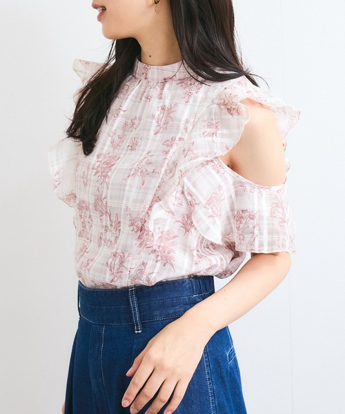 VIS(ビス)の「【洗える】2WAYショルダーシアーチェックブラウス(シャツ/ブラウス・レディース・ピンク系その他2/ネイビー/ベージュ系その他・FREE)」の17枚目の写真