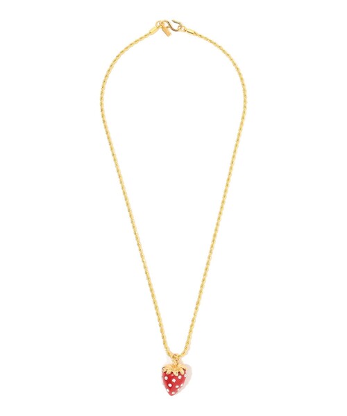Kenneth Jay Lane Strawberry Pearl Crystal Necklace