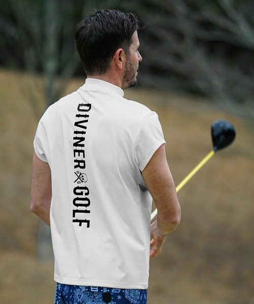 DIVINER GOLF】攻め袖 モックネックTシャツ メンズ ゴルフウェア