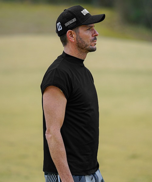 DIVINER GOLF(ディバイナー ゴルフ)の「【DIVINER GOLF】攻め袖 モックネックTシャツ メンズ ゴルフウェア ショートスリーブ 襟付き 春服(ゴルフグッズ・メンズ・ホワイト×ブラック/ブラック×ブラック/ブラック×ホワイト・M/L/XL/XXL)」の11枚目の写真
