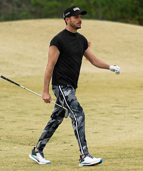 DIVINER GOLF(ディバイナー ゴルフ)の「【DIVINER GOLF】攻め袖 モックネックTシャツ メンズ ゴルフウェア ショートスリーブ 襟付き 春服(ゴルフグッズ・メンズ・ホワイト×ブラック/ブラック×ブラック/ブラック×ホワイト・M/L/XL/XXL)」の12枚目の写真