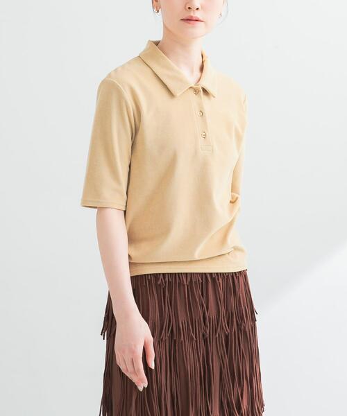 URBAN RESEARCH（アーバンリサーチ）の「パイルポロ衿カットソー（Tシャツ/カットソー・レディース・グレー/イエロー・FREE）」の3枚目の写真