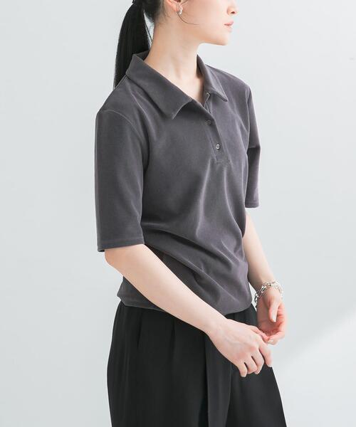 URBAN RESEARCH（アーバンリサーチ）の「パイルポロ衿カットソー（Tシャツ/カットソー・レディース・グレー/イエロー・FREE）」の16枚目の写真