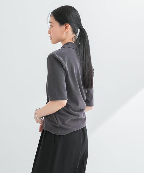 URBAN RESEARCH（アーバンリサーチ）の「パイルポロ衿カットソー（Tシャツ/カットソー・レディース・グレー/イエロー・FREE）」の18枚目の写真