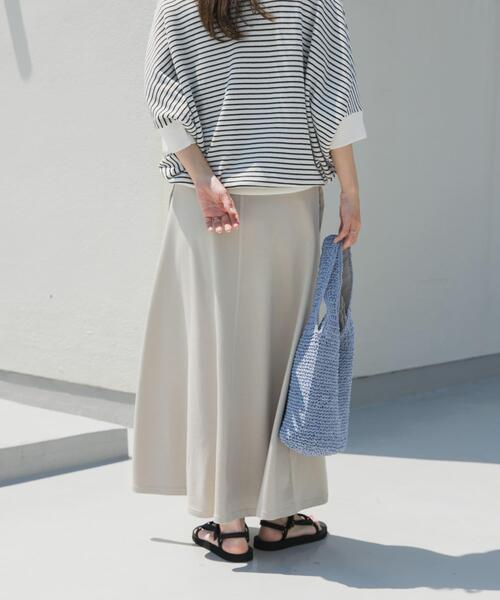 URBAN RESEARCH DOORS(アーバンリサーチドアーズ)の「『セットアップ対応』モダールコットン裏毛イージースカート(スカート・レディース・グレー/ベージュ系その他/ブラック・MEDIUM)」の6枚目の写真