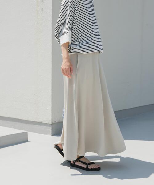 URBAN RESEARCH DOORS(アーバンリサーチドアーズ)の「『セットアップ対応』モダールコットン裏毛イージースカート(スカート・レディース・グレー/ベージュ系その他/ブラック・MEDIUM)」の7枚目の写真
