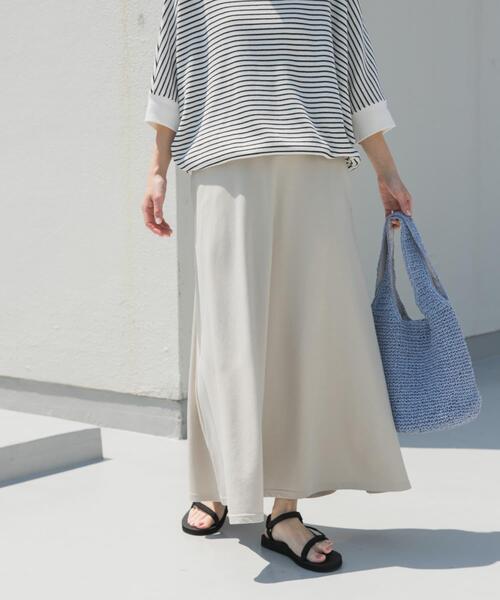 URBAN RESEARCH DOORS(アーバンリサーチドアーズ)の「『セットアップ対応』モダールコットン裏毛イージースカート(スカート・レディース・グレー/ベージュ系その他/ブラック・MEDIUM)」の8枚目の写真