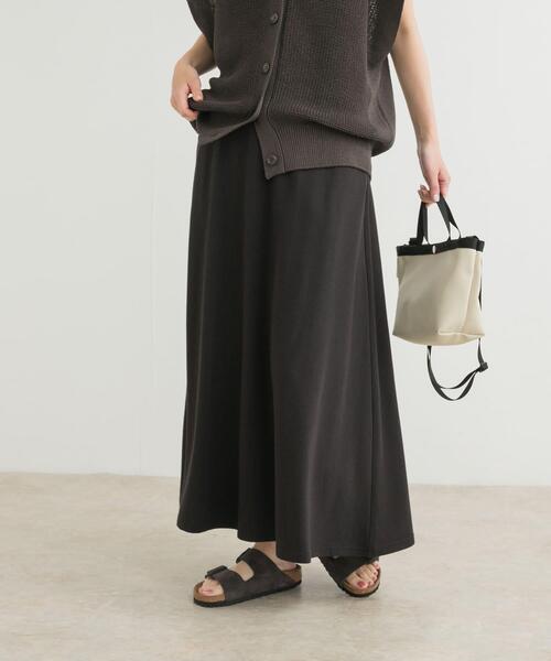 URBAN RESEARCH DOORS(アーバンリサーチドアーズ)の「『セットアップ対応』モダールコットン裏毛イージースカート(スカート・レディース・グレー/ベージュ系その他/ブラック・MEDIUM)」の21枚目の写真