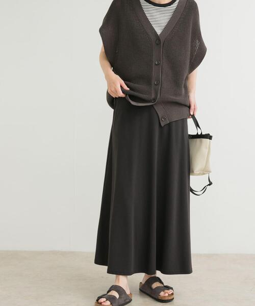 URBAN RESEARCH DOORS(アーバンリサーチドアーズ)の「『セットアップ対応』モダールコットン裏毛イージースカート(スカート・レディース・グレー/ベージュ系その他/ブラック・MEDIUM)」の20枚目の写真