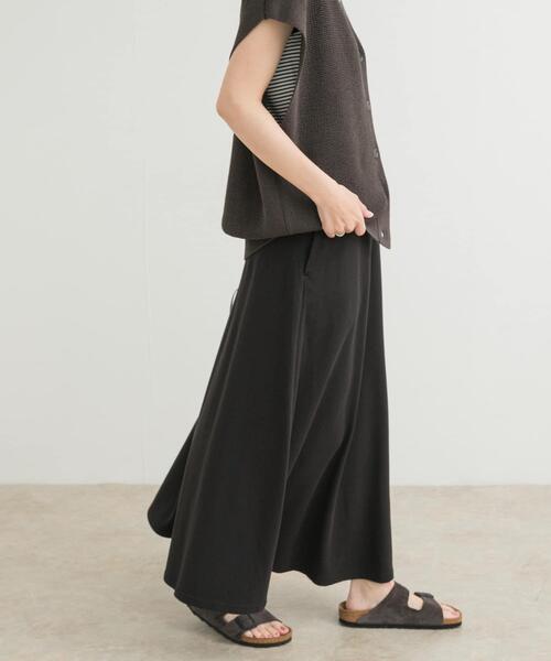 URBAN RESEARCH DOORS(アーバンリサーチドアーズ)の「『セットアップ対応』モダールコットン裏毛イージースカート(スカート・レディース・グレー/ベージュ系その他/ブラック・MEDIUM)」の17枚目の写真