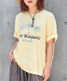 21/-シルケット風天竺接触冷感裾タックTシャツ