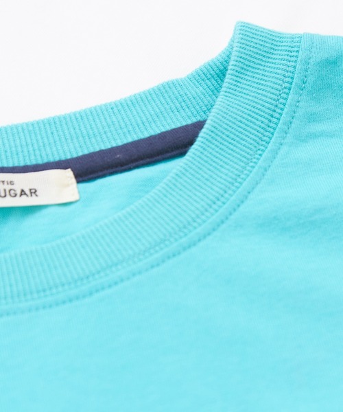 CUBE SUGAR(キューブシュガー)の「21/-シルケット風天竺接触冷感裾タックTシャツ(Tシャツ/カットソー・レディース・イエロー/ネイビー/ホワイト/ブルー/マルチ・M)」の6枚目の写真