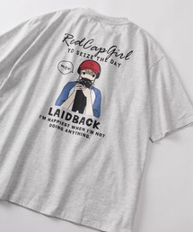 【70】【Red Cap Girl/レッドキャップガール】ワンポイント刺繍 ガールイラスト バックプリントTシャツ バックプリント オーバーサイズ 推し活