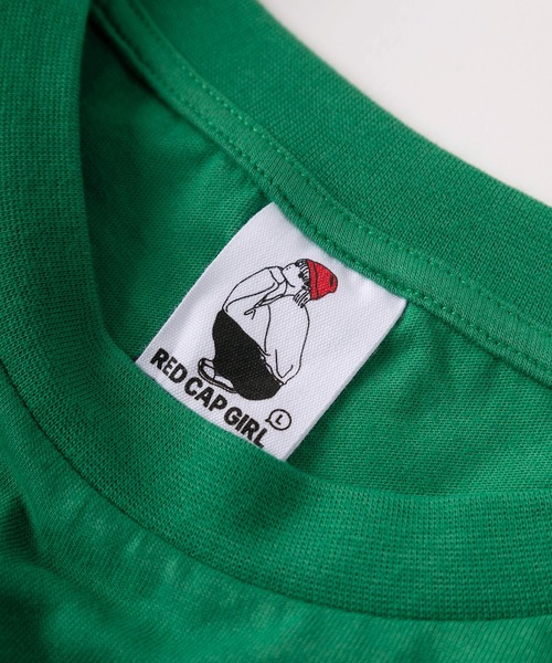 Red Cap Girl（レッドキャプガール）の「【70】【Red Cap Girl／レッドキャップガール】ワンポイント刺繍 ガールイラスト バックプリントTシャツ バックプリント オーバーサイズ 推し活（Tシャツ/カットソー・メンズ・ブルー/グリーン/ブラック/ホワイト/チャコールグレー/アッシュグレー/パープル・M/L）」の11枚目の写真
