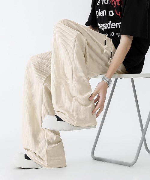 aimoha(アイモハ)の「ミニマルイージーパンツ(スラックス・メンズ・ライトベージュ/ブラック・MEDIUM/LARGE/X-LARGE)」の15枚目の写真