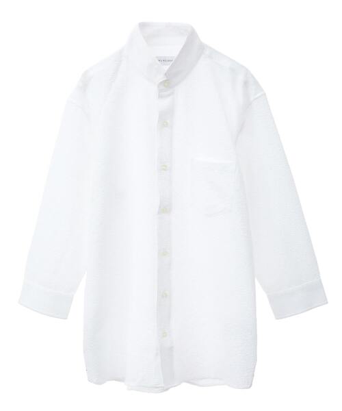 MEN'S MELROSE(メンズメルローズ)の「ドットエアー7分袖ワンピースカラーシャツ | 軽量 / ストレッチ / 吸水速乾(シャツ/ブラウス・メンズ・チェック/ネイビー/ホワイト・4/3/2)」の18枚目の写真