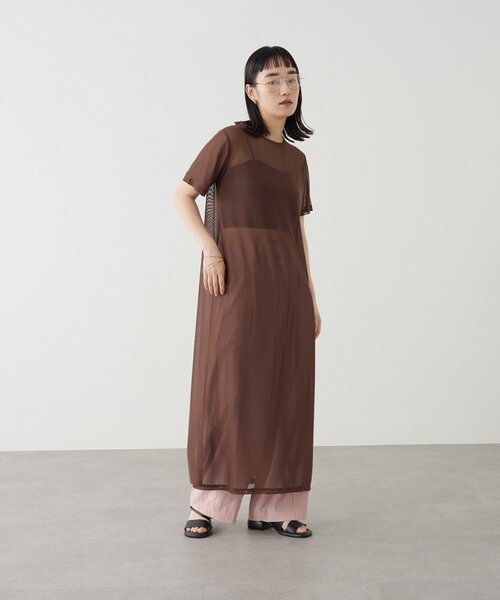 Omekashi（オメカシ）の「半袖チュールワンピース（ワンピース・レディース・ブラウン/ブラック/アイボリー・FREE）」の7枚目の写真