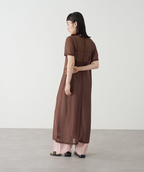 Omekashi（オメカシ）の「半袖チュールワンピース（ワンピース・レディース・ブラウン/ブラック/アイボリー・FREE）」の9枚目の写真