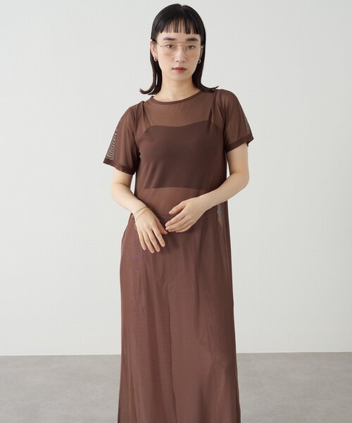 Omekashi（オメカシ）の「半袖チュールワンピース（ワンピース・レディース・ブラウン/ブラック/アイボリー・FREE）」の12枚目の写真