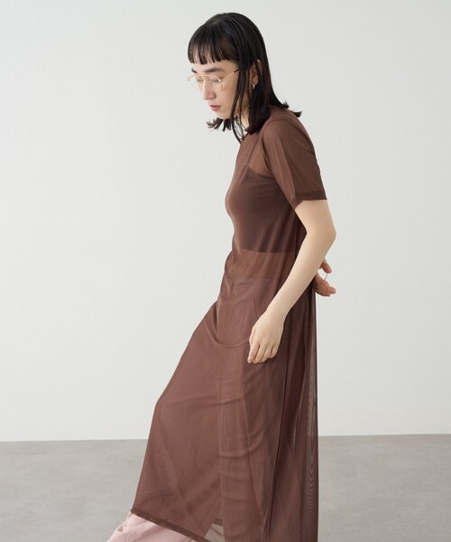 Omekashi（オメカシ）の「半袖チュールワンピース（ワンピース・レディース・ブラウン/ブラック/アイボリー・FREE）」の13枚目の写真