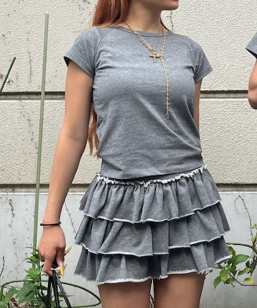 Glitter Heart Logo Cropped Tee（Tシャツ/カットソー）｜HTH