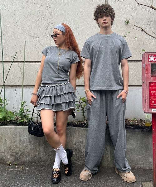 Glitter Heart Logo Cropped Tee（Tシャツ/カットソー）｜HTH