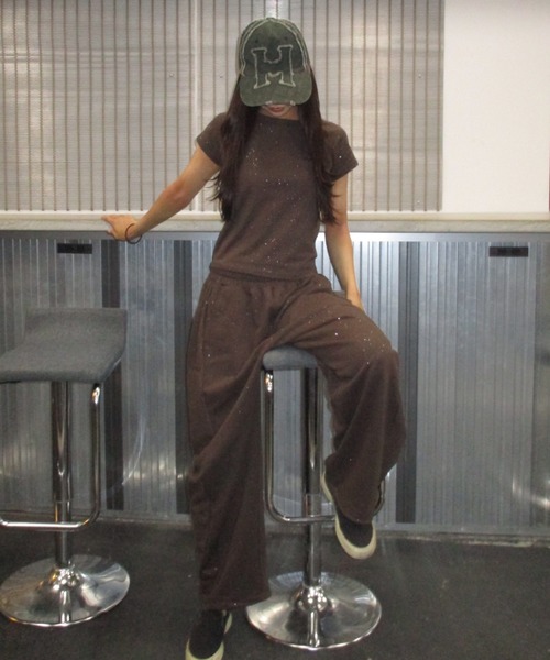 Glitter Heart Logo Cropped Tee（Tシャツ/カットソー）｜HTH