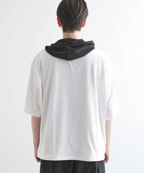 tk.TAKEO KIKUCHI(ティーケータケオキクチ)の「◆ドルマンジップパーカ(パーカー・メンズ・ブラック/ホワイト系5/ブラック系4/ライトグレー・02/03)」の15枚目の写真