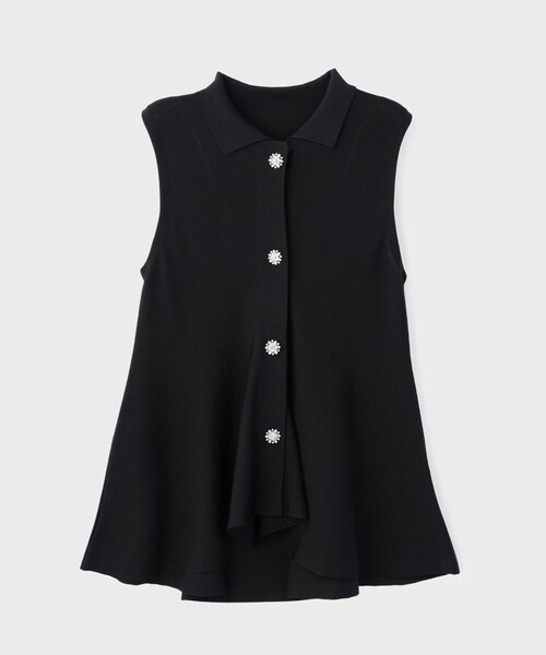 GRACE CONTINENTAL（グレースコンチネンタル）の「ビジューニットベスト（ベスト・レディース・ブラック/ボルドー・38/36）」の12枚目の写真