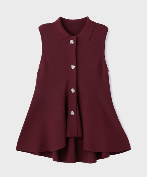 GRACE CONTINENTAL（グレースコンチネンタル）の「ビジューニットベスト（ベスト・レディース・ブラック/ボルドー・38/36）」の19枚目の写真