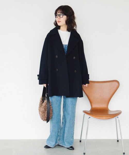 B:MING by BEAMS(ビーミングバイビームス)の「オーバー ピーコート(ピーコート・レディース・ネイビー/カーキ・MEDIUM/SMALL)」の3枚目の写真