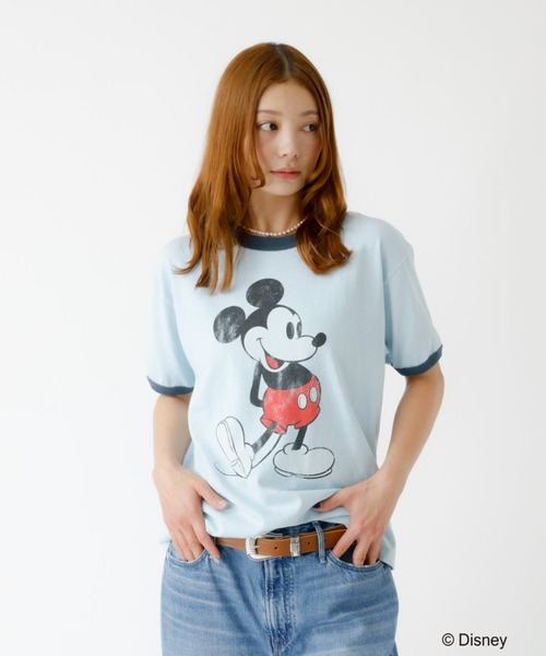 Johnbull(ジョンブル)の「追加【JOHNBULL/ジョンブル】MICKEY MOUSE / ミッキーマウス / プリントTシャツ / リンガーTシャツ / 半袖【WEB限定】(Tシャツ/カットソー・レディース・ブルー/ネイビー・S)」の13枚目の写真