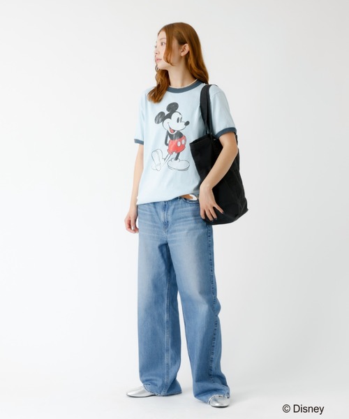 Johnbull(ジョンブル)の「追加【JOHNBULL/ジョンブル】MICKEY MOUSE / ミッキーマウス / プリントTシャツ / リンガーTシャツ / 半袖【WEB限定】(Tシャツ/カットソー・レディース・ブルー/ネイビー・S)」の9枚目の写真
