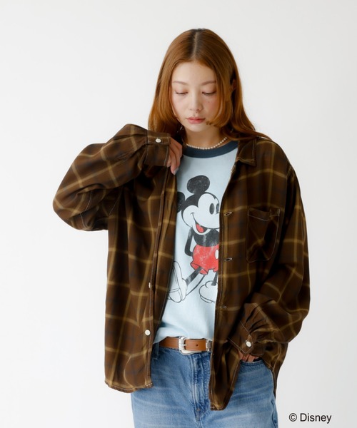 Johnbull(ジョンブル)の「追加【JOHNBULL/ジョンブル】MICKEY MOUSE / ミッキーマウス / プリントTシャツ / リンガーTシャツ / 半袖【WEB限定】(Tシャツ/カットソー・レディース・ブルー/ネイビー・S)」の8枚目の写真