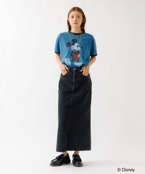 Johnbull(ジョンブル)の「追加【JOHNBULL/ジョンブル】MICKEY MOUSE / ミッキーマウス / プリントTシャツ / リンガーTシャツ / 半袖【WEB限定】(Tシャツ/カットソー・レディース・ブルー/ネイビー・S)」の4枚目の写真