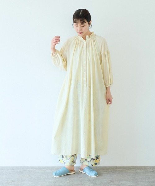 yuni（ユニ　）の「ハイツイストコットン gather collar ワンピース（ワンピース・レディース・イエロー/ブラック系その他・FREE）」の17枚目の写真