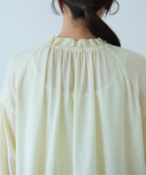 yuni（ユニ　）の「ハイツイストコットン gather collar ワンピース（ワンピース・レディース・イエロー/ブラック系その他・FREE）」の14枚目の写真