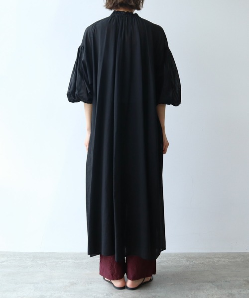 yuni（ユニ　）の「ハイツイストコットン gather collar ワンピース（ワンピース・レディース・イエロー/ブラック系その他・FREE）」の8枚目の写真